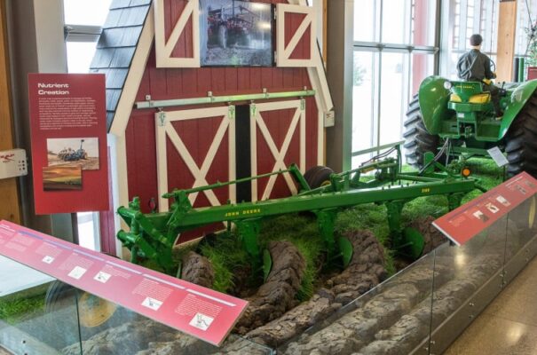 Nutrient creation exhibit - A tractor tilling the land